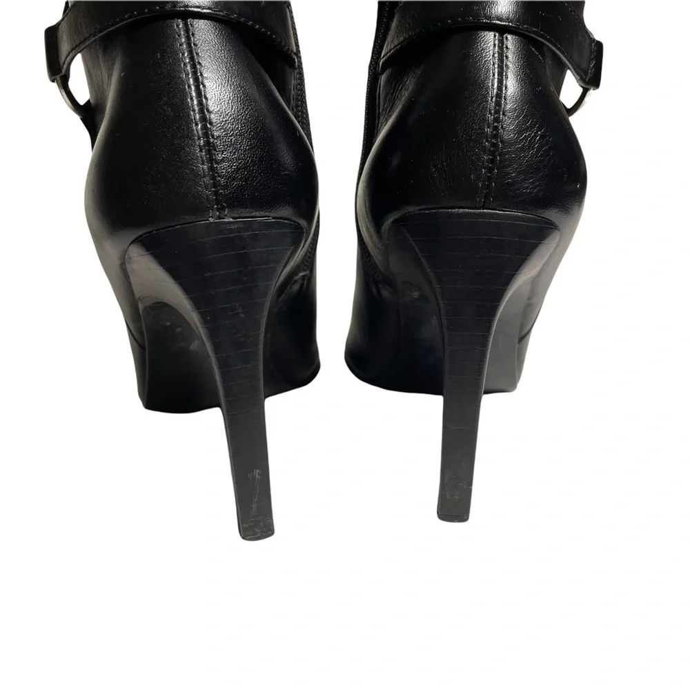 Steve Madden black leather stiletto heeled zip up boots size 7.5 - Picture 5 of 11